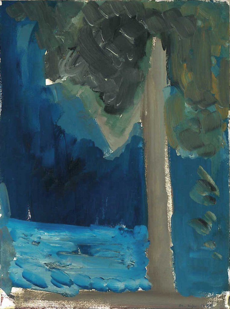 Baum am Meer, 33 x 24, Eitempera/Karton, 1986